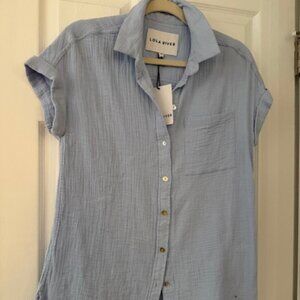 Lola River Cotton Gauze Short Sleeve Women's Top, Small, NWT